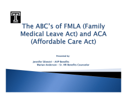 An Update on The Family Medical Leave Act