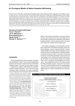 An Ecological Model of Native Hawaiian Well-being