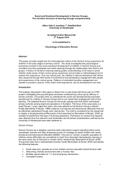 2 Social and Emotional Development in Nurture Groups: The