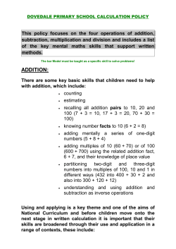 ADDITION: - Dovedale Primary School
