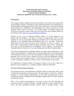 The Ph - Department of Spanish, Italian, and Portuguese