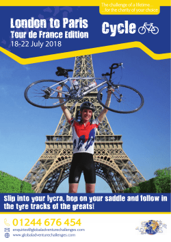 London to Paris - TDF18 - Global Adventure Challenges
