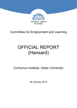 OFFICIAL REPORT (Hansard) - Northern Ireland Assembly Open Data