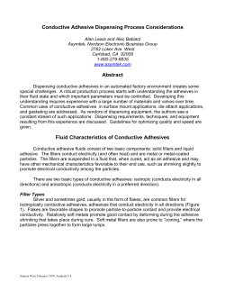 Conductive Adhesive Dispensing Process Considerations