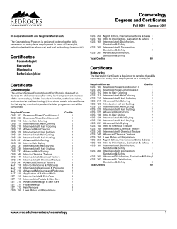Cosmetology Degrees and Certificates Certificates: Certificate