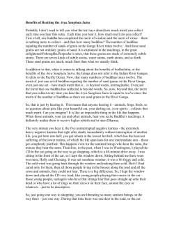 Benefits of the Arya Sanghata Sutra