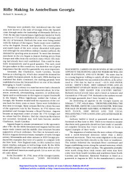 Rifle Making In Antebellum Georgia