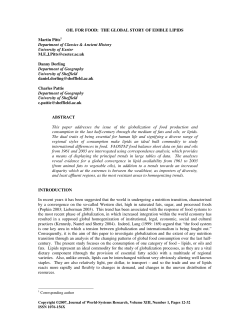 OIL FOR FOOD: THE GLOBAL STORY OF EDIBLE LIPIDS Martin