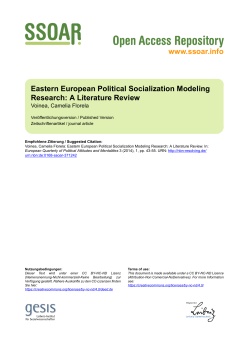 Eastern European Political Socialization Modeling Research