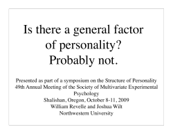 Is there a general factor of personality? Probably not.