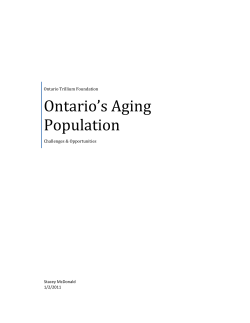 Ontario`s Aging Population