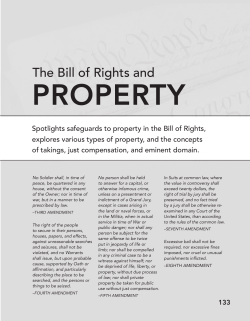 The Bill of Rights and PROPERTY