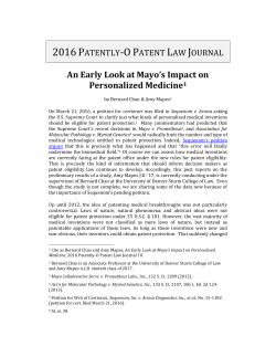 Chao.2016.PersonalizedMedicine - Patently-O