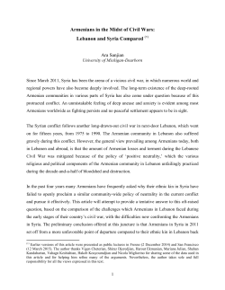 Armenians in the Midst of Civil Wars: Lebanon and Syria Compared