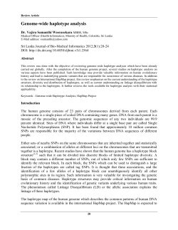 Genome-wide haplotype analysis - Sri Lanka Journal of Bio