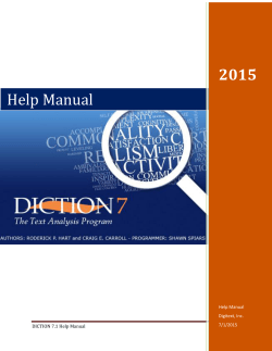 Help Manual - DICTION Software
