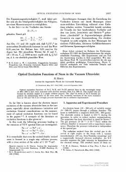 Optical Excitation Functions of Neon in the Vacuum
