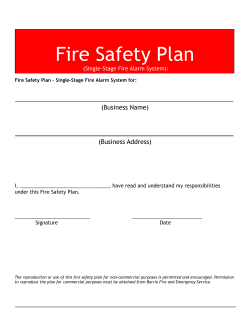 Single Stage Fire Alarm Safety Plan