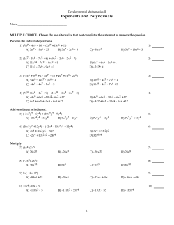 Exponents and Polynomials