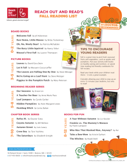0-2 3-5 5-8 7-10 8-12 REACH OUT AND READ`S FALL READING