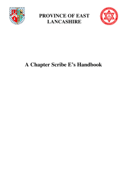 A Chapter Scribe E`s Handbook - The Provincial Grand Lodge of
