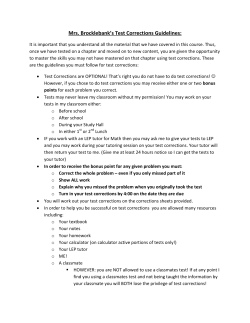 Mrs. Brocklebank`s Test Corrections Guidelines