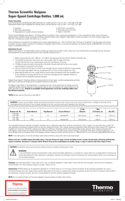 Nalgene 1000mL Super-Speed Centrifuge Bottles Package Insert