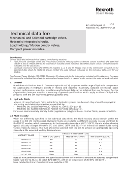 Technical data for