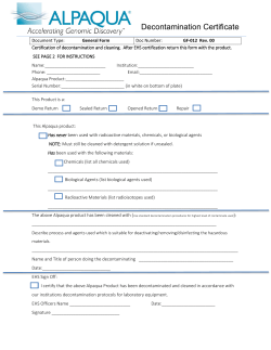 GF-012 Decontamination Form