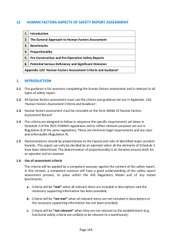 12 HUMAN FACTORS ASPECTS OF SAFETY REPORT
