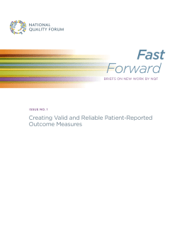 Fast Forward - National Quality Forum