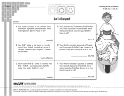 Let`s Recycle! - Secondary Materials and Recycled Textiles
