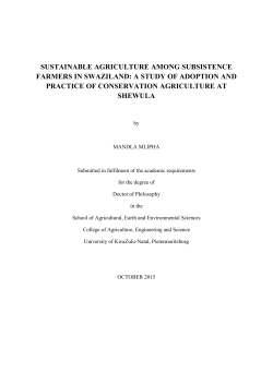 SUSTAINABLE AGRICULTURE AMONG SUBSISTENCE FARMERS