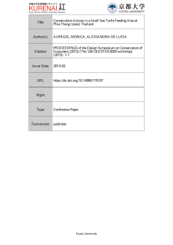 Title Conservation Actions in a Small Sea Turtle Feeding Area at