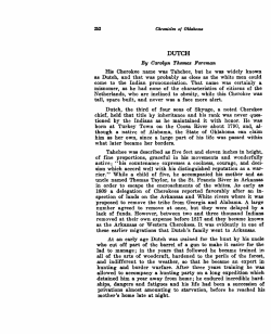 Dutch, the Cherokee - Oklahoma State University