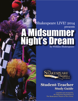 A MIDSUMMER NIGHT`S DREAM: Student/Teacher Study Guide