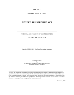 DIVIDED TRUSTEESHIP ACT - Uniform Law Commission