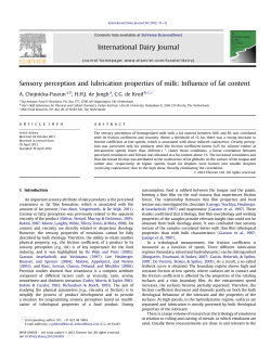 Sensory perception and lubrication properties of milk: Influence of fat