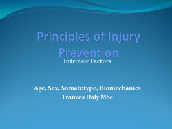 Intrinsic Factors Age, Sex, Somatotype, Biomechanics Frances Daly