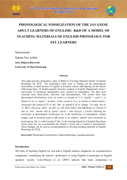 phonological fossilization of the javanese adult