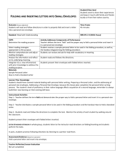 FOLDING AND INSERTING LETTERS INTO SMALL ENVELOPES