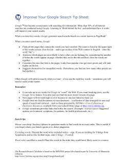 Google Search Tips - Trinity Washington University
