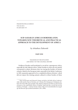 SUB  SAHARAN AFRICAN BORDERLANDS . TOWARDS NEW