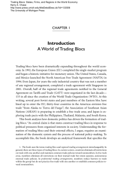 Introduction A World of Trading Blocs