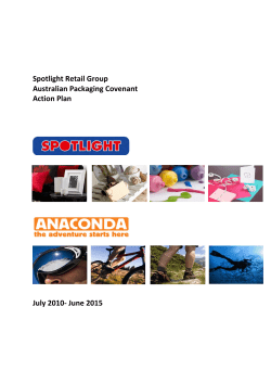 Spotlight Retail Group Australian Packaging Covenant Action Plan