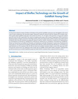 Impact of Biofloc Technology on the Growth of Goldfish Young Ones