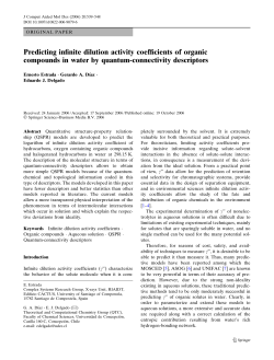 Predicting infinite dilution activity coefficients of