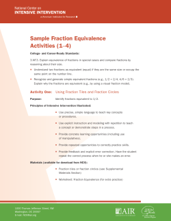 Sample Fraction Equivalence Activities (1&ndash;4)