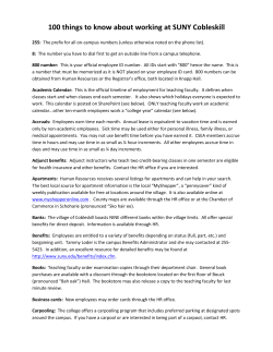 100 things to know about working at SUNY Cobleskill