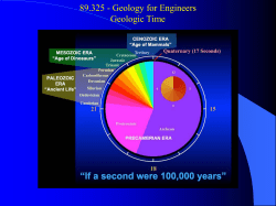 89.325 - Geology for Engineers Geologic Time